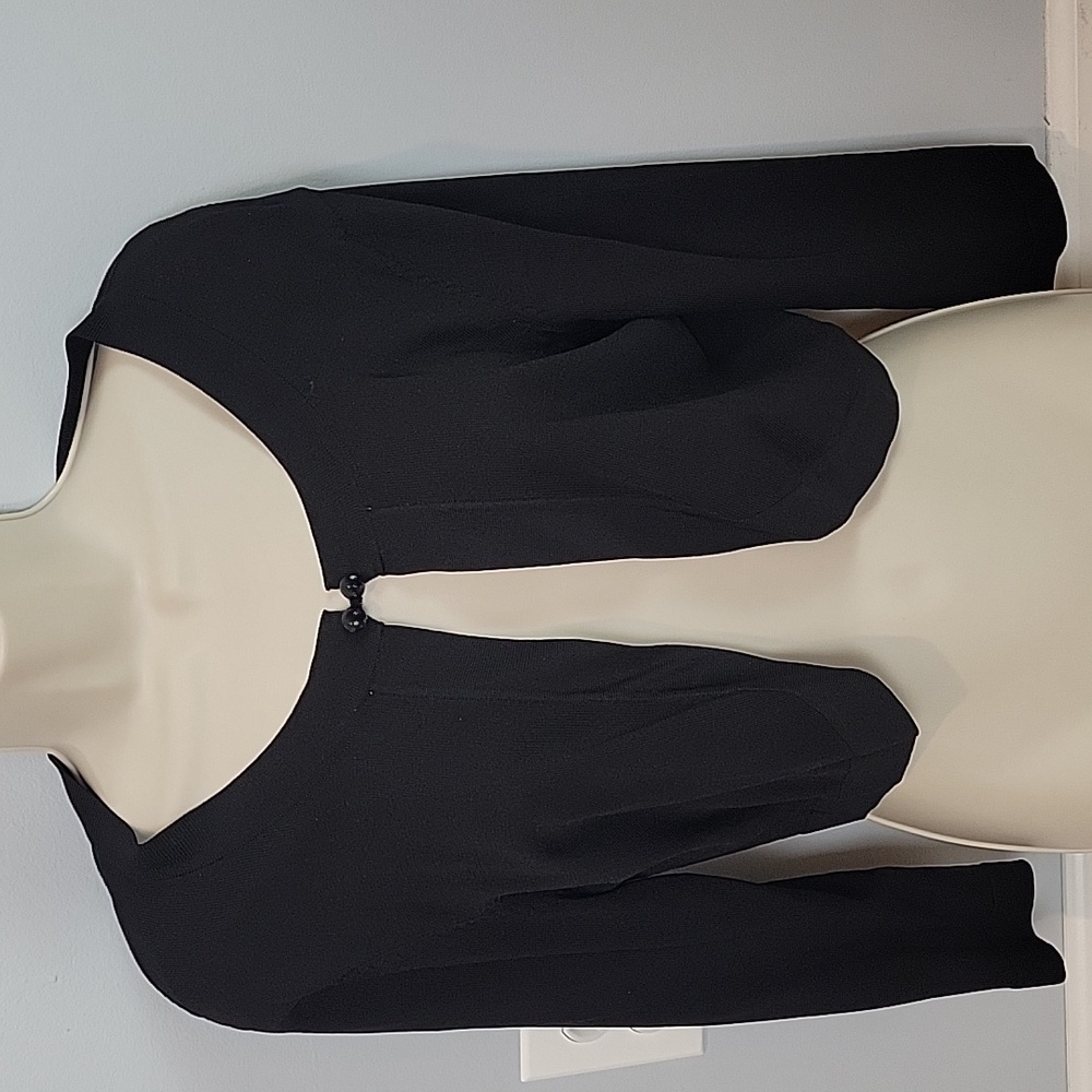 Jessica Howard Evenings Black bolero shrug 3/4 sleeves size Large